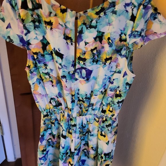 Floral watercolor romper-pink, purple, blu… - Picture 5 of 12